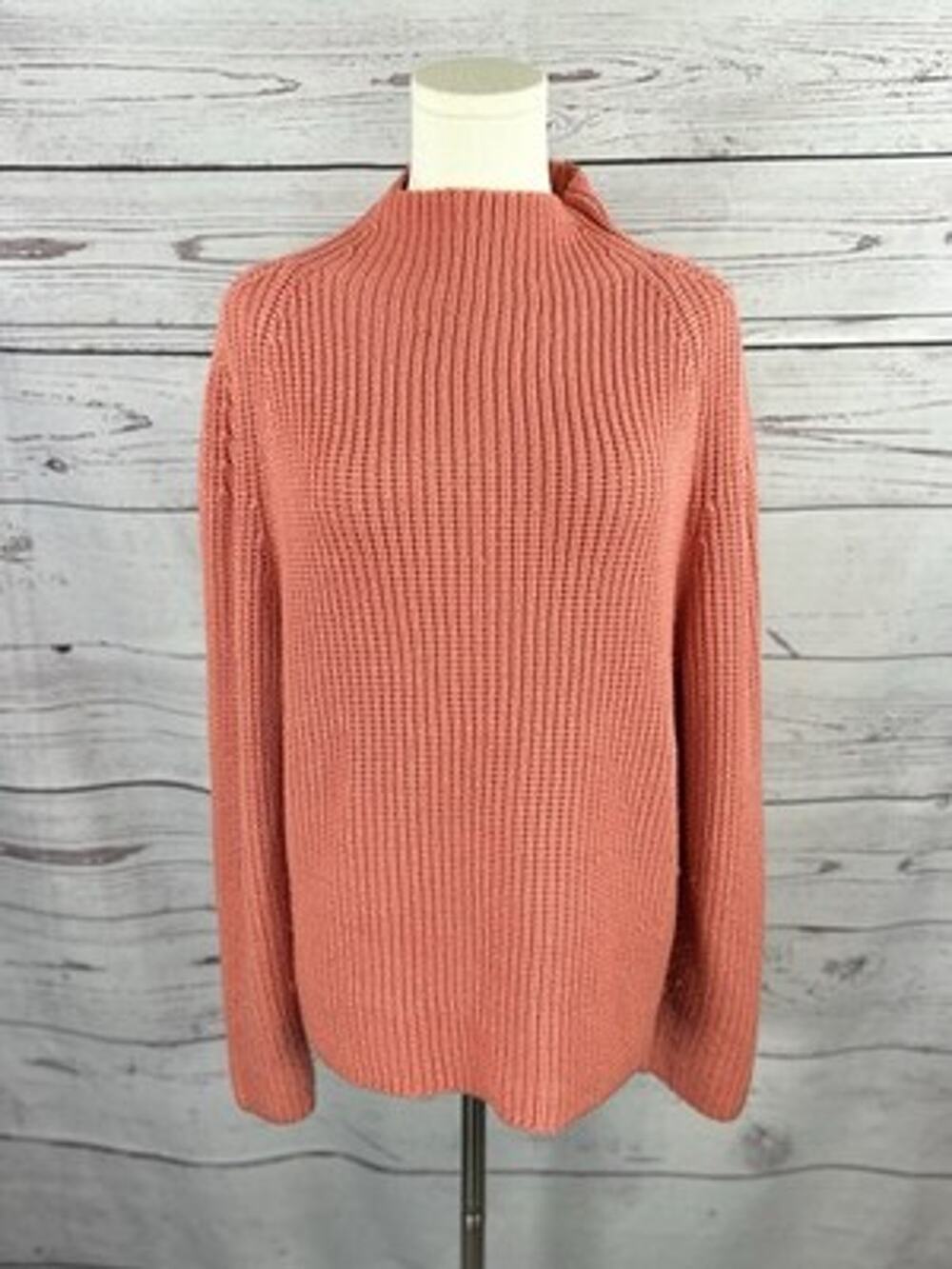 Alexis Oggi Pink Mock Neck Ribbed Knit Sweater Women’s Size Small